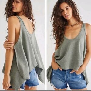 We The Free Sing La La Handkerchief Oversized Boho Women's Tank Top